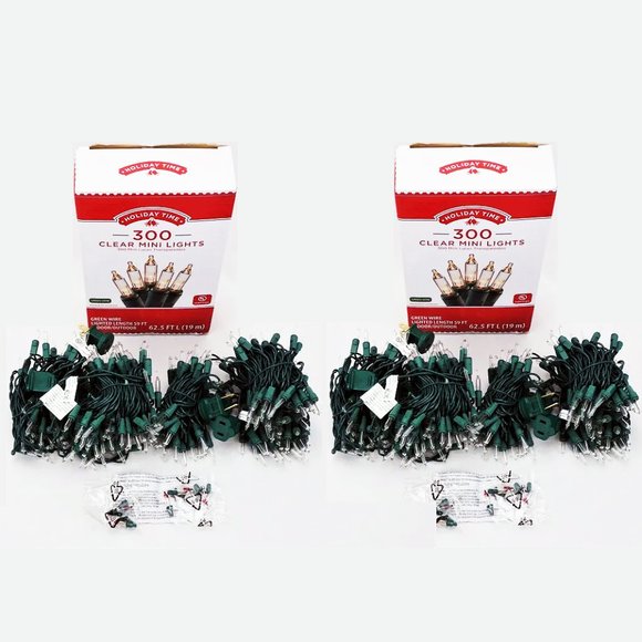 Holiday Time 600 (150x4) Clear Mini Lights Green Wire 125 FT Indoor Outdoor - Picture 2 of 3
